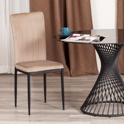 Стул VERTER (mod. 37-1) металл, вельвет, 47,8 х 41,5 х 97 см, Beige (бежевый) HLR8 / черный_9