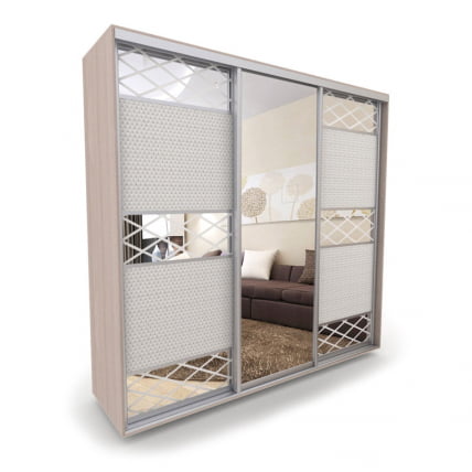 Шкаф-купе 3-х дверный Акцент-Лайн КР 2100х600 Ясень шимо светлый_0