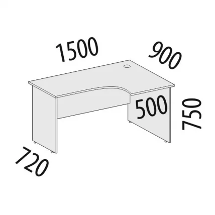 Стол эргономичный правый Альфа 64.21 Дуб Кронберг_1