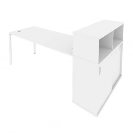 Рабочая станция с опорным шкафом-купе Metal System Б.РС-СШК-3.5 Белый_0