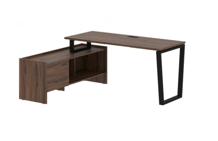 Стол с тумбой EDIS EVCT 17814 Дуб Денвер темный Черный_0