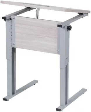 Парта одноместная рост 6 эргономичная с углом наклона и пеналом Серый/Металл Серый_0