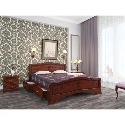 Кровать Карина-6 200х180 с выкатными ящиками Орех_1