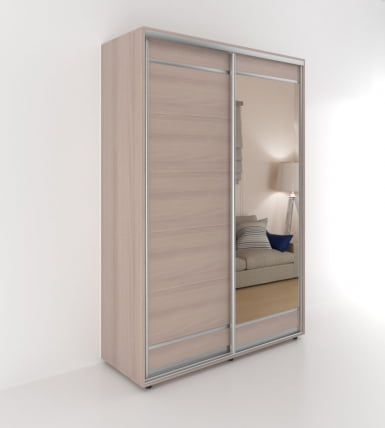 Шкаф-купе 2-х дверный Акцент-Лайт Д3 1600х600 Ясень шимо светлый_0