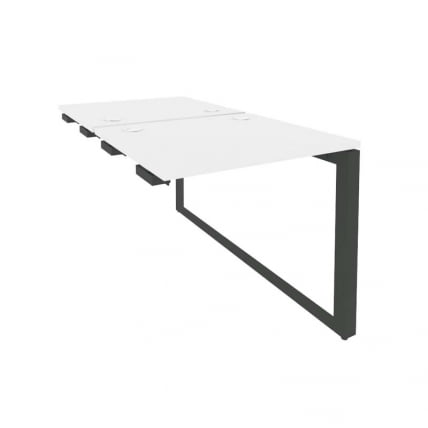 Стол-приставка двойной на О-образном м/к к опорым элем. ONIX O.MO-D.SPR-0.7 Белый Бриллиант/Антрацит_0