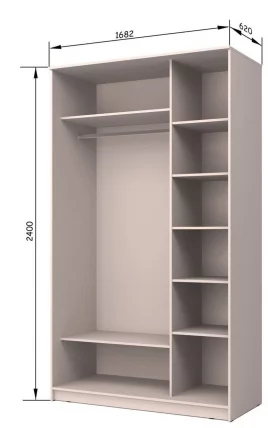 Шкаф-купе Хит-24-17-77 Париж Аруба Венге_1