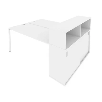 Рабочая станция с опорным шкафом-купе Metal System Б.РС-СШК-2.4 Белый_0