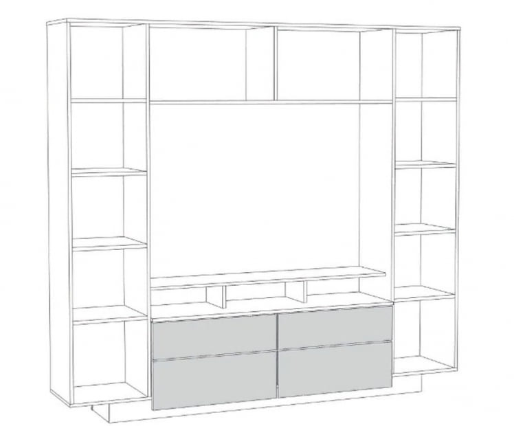 Шкаф комбинированный Румба 03.272 Ясень шимо светлый Мокко глянец_1