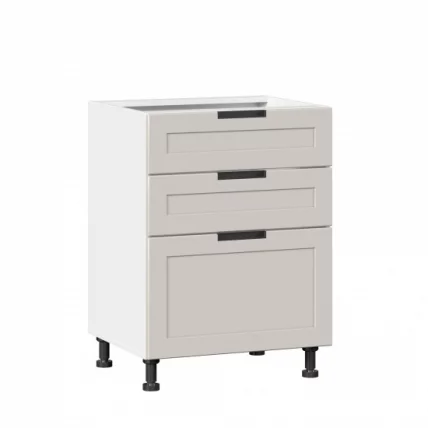 Тумба кухонная 600 с 3 ящиками (4) Джамис ЛД 296.140.000.093 Белый Кашмир_0