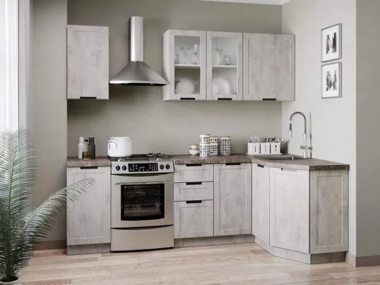 Шкаф кухонный угловой 600 Джамис ЛД 296.610.000.032 Белый Белый камень_2