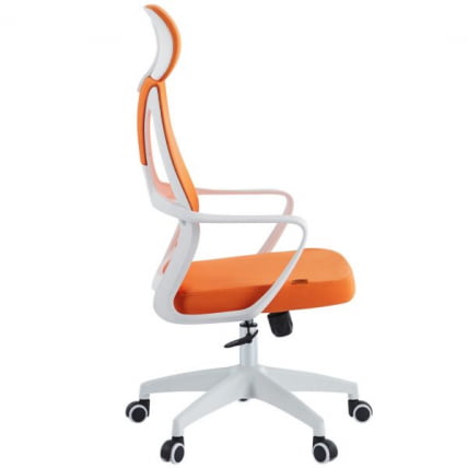 Кресло руководителя CХАИРМАН CХ636 ткань/сетка оранжевый, белый пластик (М) / CHAIRMAN CH636 (M)_3