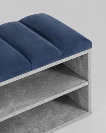 Обувница Хольст серая велюр Синий_2