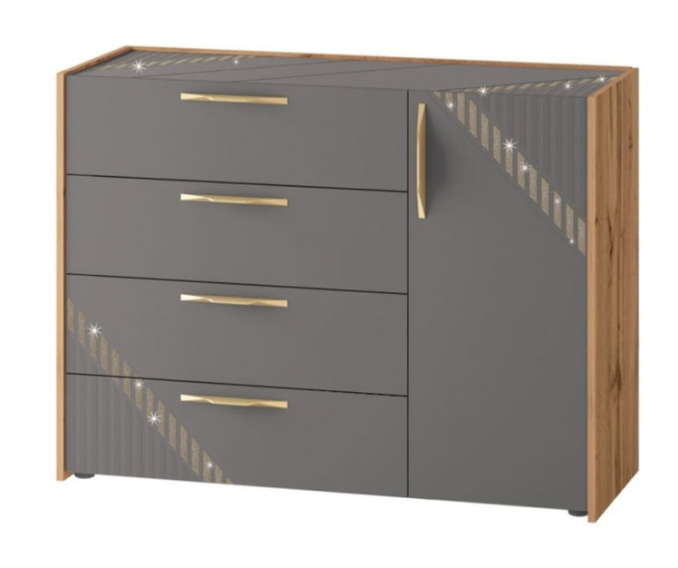 Тумба-комод Монако 902.23 Дуб Вотан Оникс Графит_0