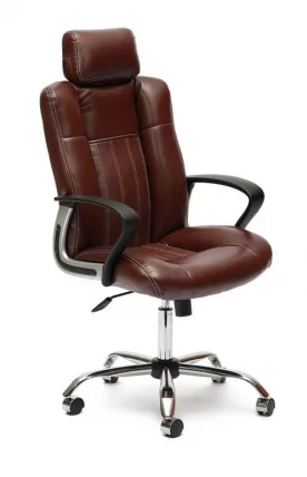 Кресло руководителя Oxford хром коричневый 2 TONE_0