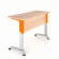 Парта двухместная Де Гласси Н (рост 3-5)  ЛДСП Дуб молочный/ Металл Серый+Оранжевый_3677142