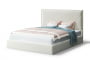 Кровать МИРА 2000*1800мм (без опор), велюр Бренди лайт 02 (серо-белый), (б/основания, б/матраса)_885574