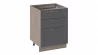 Шкаф напольный с 3-мя ящиками Одри Н3Я_72-60_3Я Дуб Сонома трюфель/Серый шелк_148832