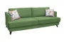 Диван-кровать Дамаск ТД 211. Лаундж 25 Зеленый/ Фибра 2885/5 Коричневые цветы_154597