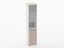 Шкаф 4 узкий верх стеклянная дверь, низ закрытый, с нишей Deka 10.19.18Л Туя/Белый_91926