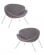 Кресло дизайнерское DOBRIN EMILY (серая ткань AF7, хромированная сталь) 2 шт_3636869