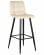Стул барный DOBRIN NICOLE (черные матовые ножки, кремовый велюр (108-113))_430898