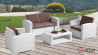 Комплект пластиковой мебели на 4 персоны RATTAN Premium 4 белый _967589